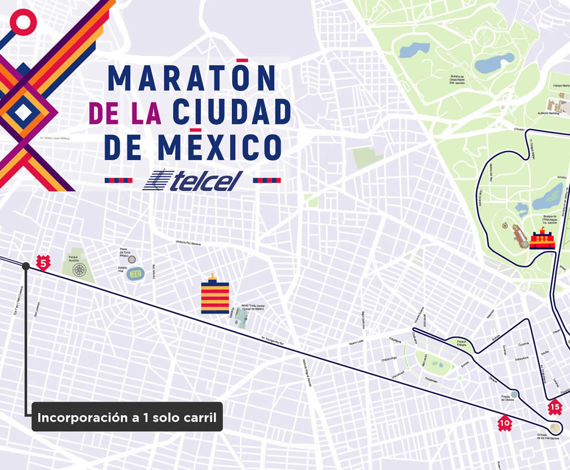 2 ruta maratón de la ciudad de México hasta kilómetro 5