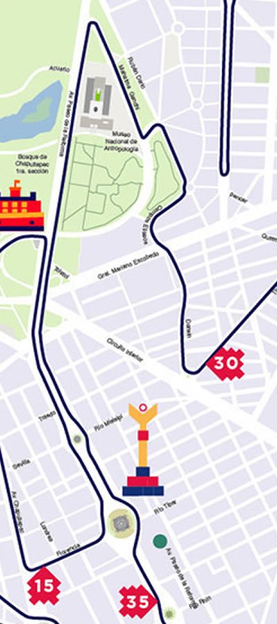 6 ruta maratón de la ciudad de México hasta kilómetro 5